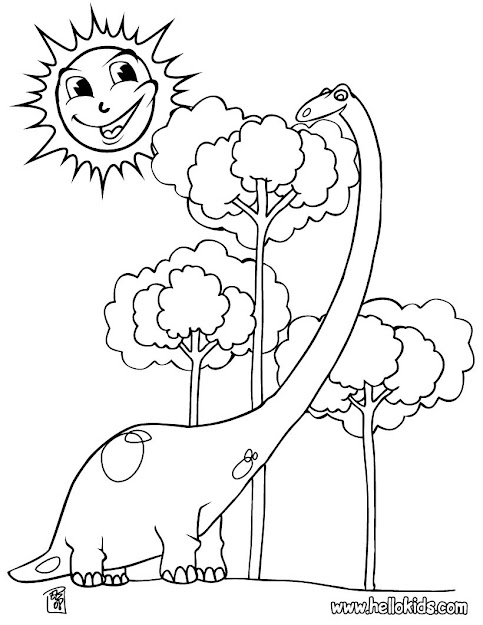 Big Tyrannosaurus Diplodocus And Tree Coloring Page  Coloring Page  Animal  Coloring Pages  Dinosaur Coloring Pages
