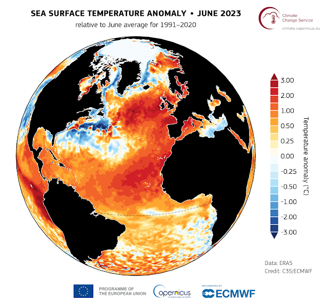 June 2023 was hottest June on record globally, Copernicus says