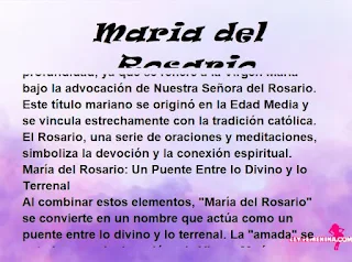 ▷ Significado del nombre Maria del Rosario