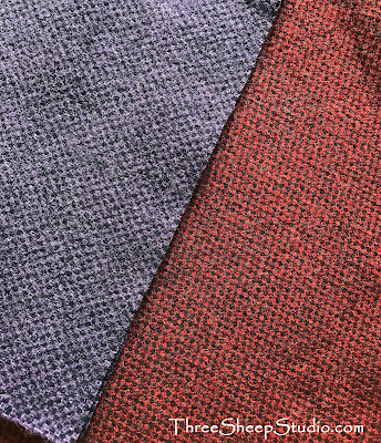 Purple and Red Textured Wool Fabric