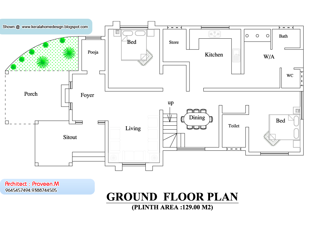 sq ft house plans kerala style