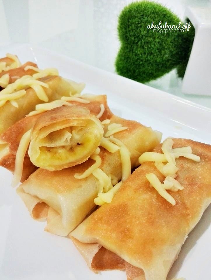 Aku Bukan Cheff: Banana Cheese Spring Rolls. Resepi sempoi 