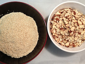 Toasted sesame seeds and almonds