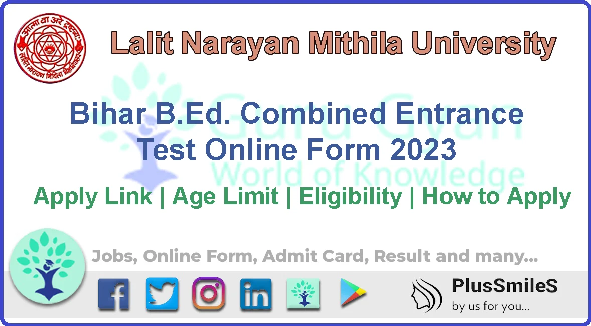 Bihar B.Ed. Entrance Exam Online Form 2023