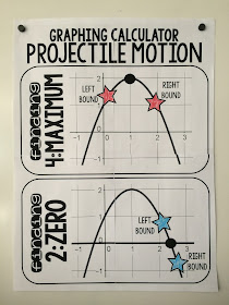 Projectile motion poster for quadratic word problems