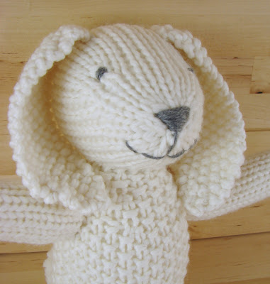 snowy bunny white rabbit knit toy stuffed animal 