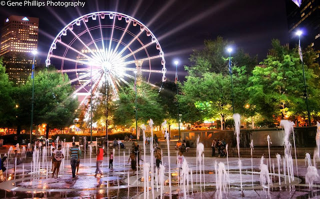 Sky View Atlanta Ferris Wheel at Night