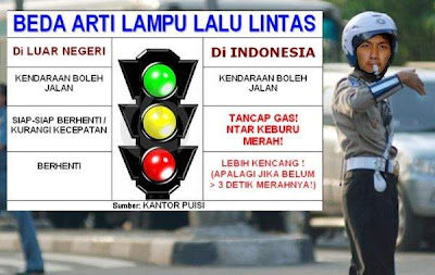 Perbeda’an Lampu Lalu Lintas Di Indonesia dan Di Luar Negri