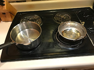 2 sauce pans for the double boiler