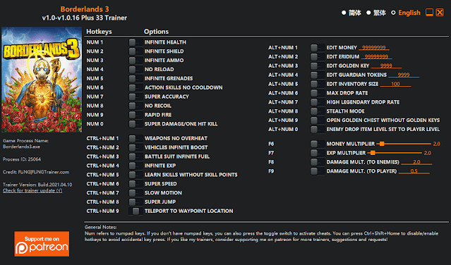 แจกโหลดโปร Borderlands 3 Hack