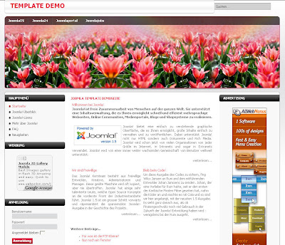 Siteground-j15-90 (Red Tulips) - шаблон для Joomla 1.5