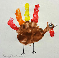 Fingerprint & Handprint Turkey Crafts For Kids on Thanksgiving ...