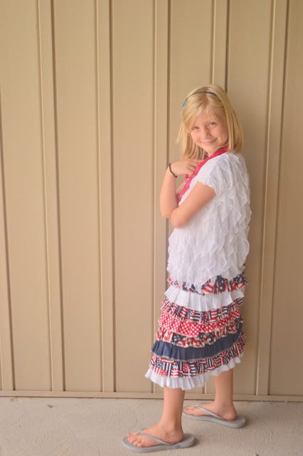How to sew a ruffle skirt-4th of July Style