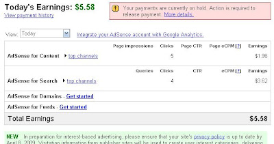 google earnings payment proof