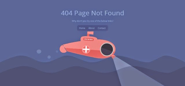 Submarine - SVG Animated 404 Page