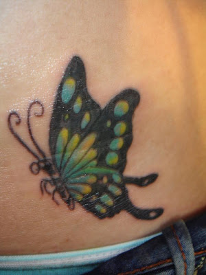 Small Aries symbol hip tattoo Butterfly Cute Hip Tattoos
