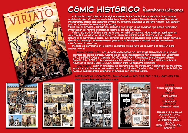 Cómic histórico sobre VIRIATO, realizado por Pedro Camello y Miguel Gómez Andrea.