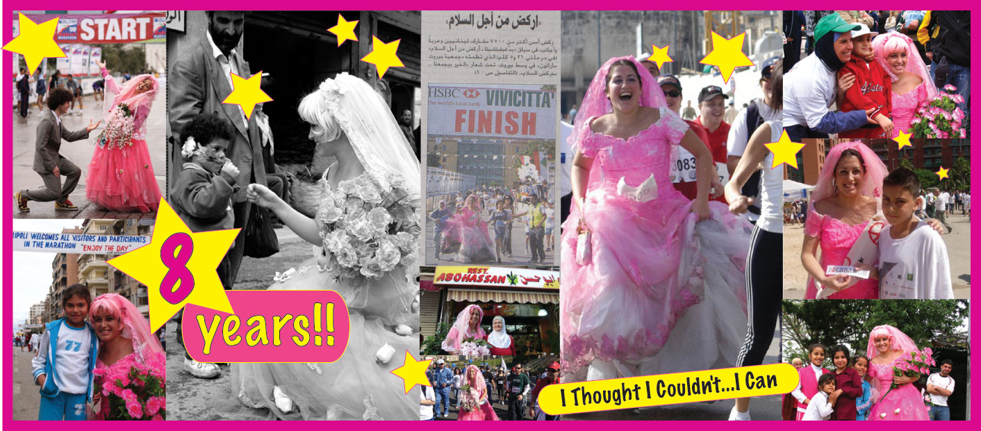 a big pink wedding dress!
