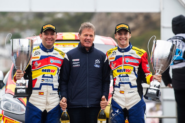 Rally Racing drivers Jan Solans and co driver with Malcolm Wilson of Msport