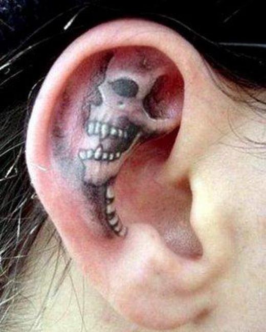 tribal skull tattoo on the