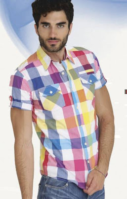 camisa a cuadros manga corta para hombre. sidecar