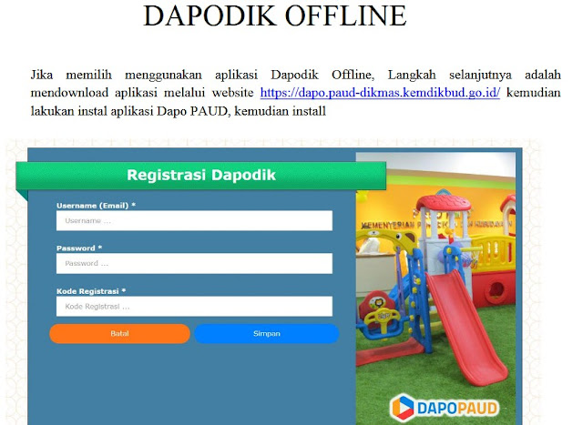 TELAH RILIS DAPODIK OFFLINE PAUD VERSI 3.3.0 TERBARU TAHUN 2018