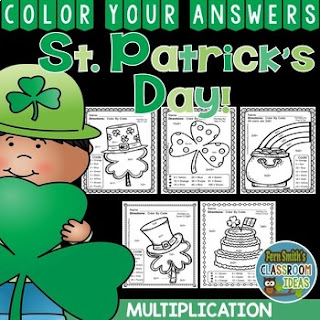 St. Patrick's Day Color by Number Multiplication