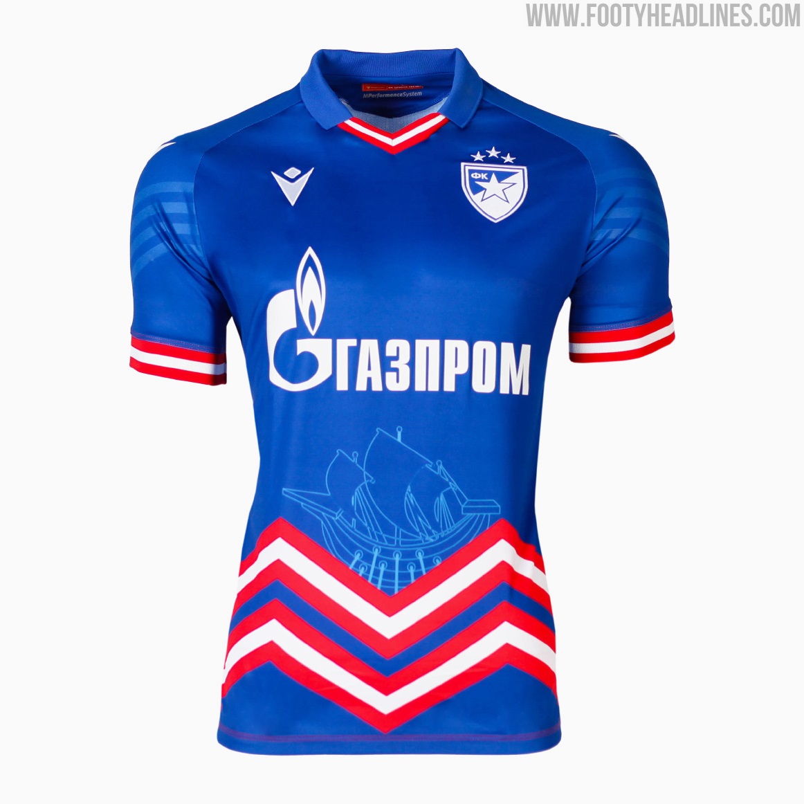 Still Sponsored by Gazprom: Red Star Belgrade 23-24 Home, Away & Third Kits  Released - Footy Headlines