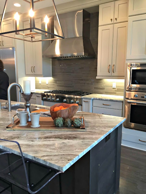 dark island white cabinets