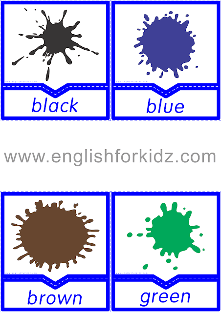 Colors flashcards for ESL students