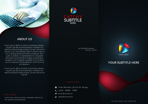 Design Dark Tri Fold Brochure Cover Photoshop Tutorial