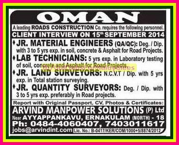 Leading Roads construction Jobs for Oman