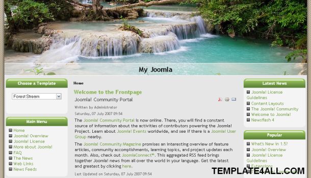 Joomla Forest Green Brown Theme Template