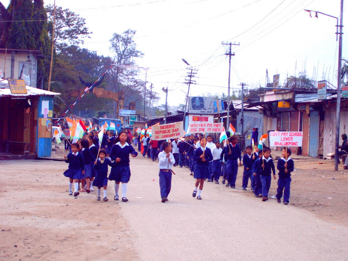 Children on Republic Day Procession at Bhalukpong