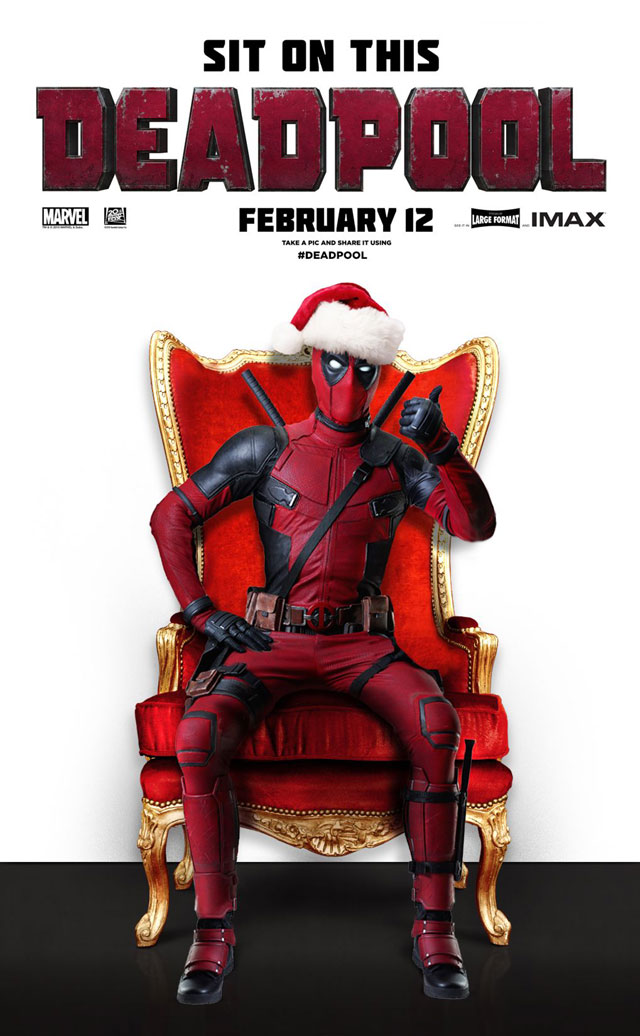 シネマフロントライン 新作映画ニュースと予告編 アメコミ映画 デッドプール のクリスマスポスターが公開