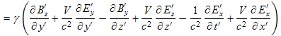 transformation of the x component of the fourth Maxwell equation