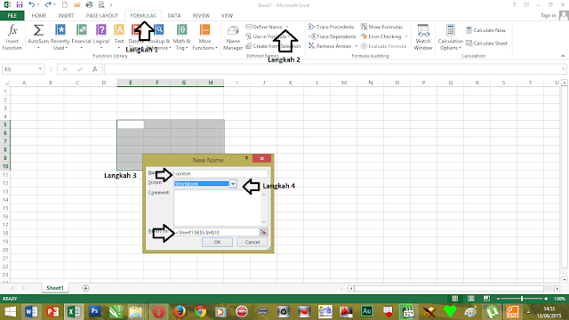 Nama Cell dan Range di Excel 2013