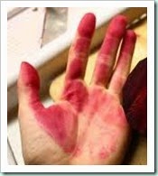 stained hands