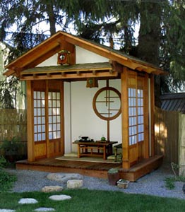 japanese zen garden: japanese tea house