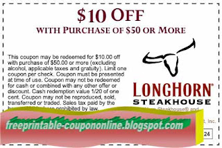 Free Printable Longhorn Steakhouse Coupons