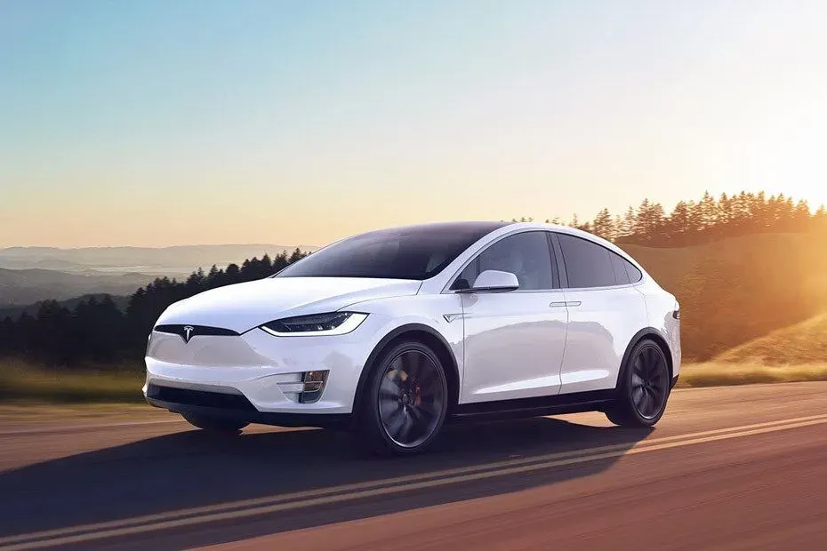 Tesla Model X, seen from below the front side