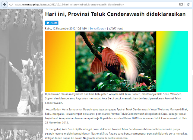 Teluk Cendrawasih, 35 Provinsi di Indonesia