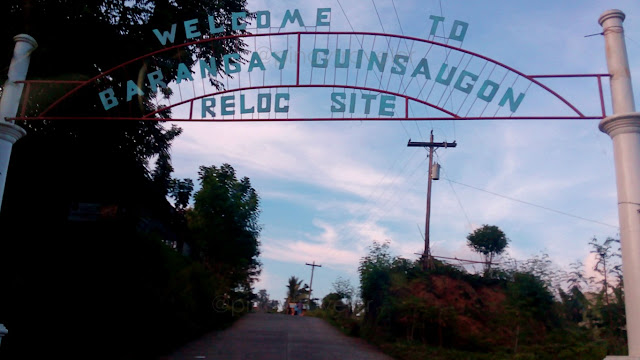 welcome arch to New Brgy. Ginsaugon, the relocation site at St. Bernard