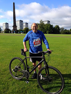 Laurie Bidwell at Glasgow Green prior to the start of the 2015 Glasgow to Edinburgh Pedal for Scotland