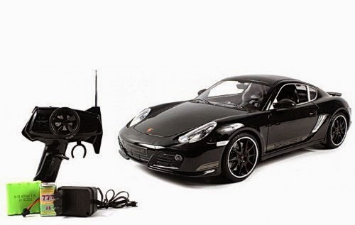 Radio Remote Control Model Car 1/16 Porsche Cayman R Authentic Body Styling with Lights R/C Ready to Run (Black)