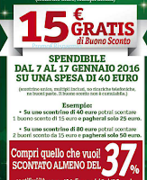 Logo Buono sconto da 15 euro e risparmi il 37% sulla spesa