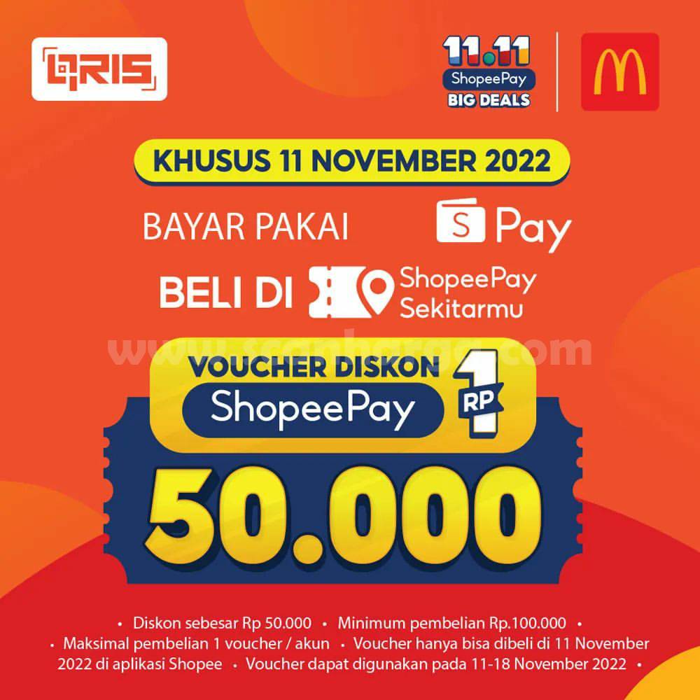 Promo McDonalds Shopeepay 11.11 – Beli VOUCHER Rp. 50.000 Cuma 1 Rupiah