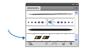 Tampilan palet Brushes dengan pattern brush baru