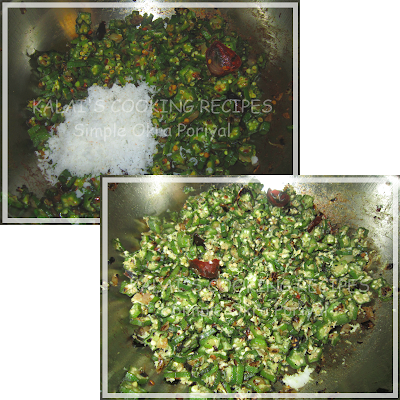 Simple Okra / Bhindi / Lady's Finger Poriyal