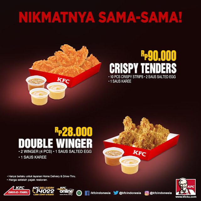 KFC - Promo Produk Baru Crispy Tenders (90 Ribu) & Double Dinger (28 Ribu)